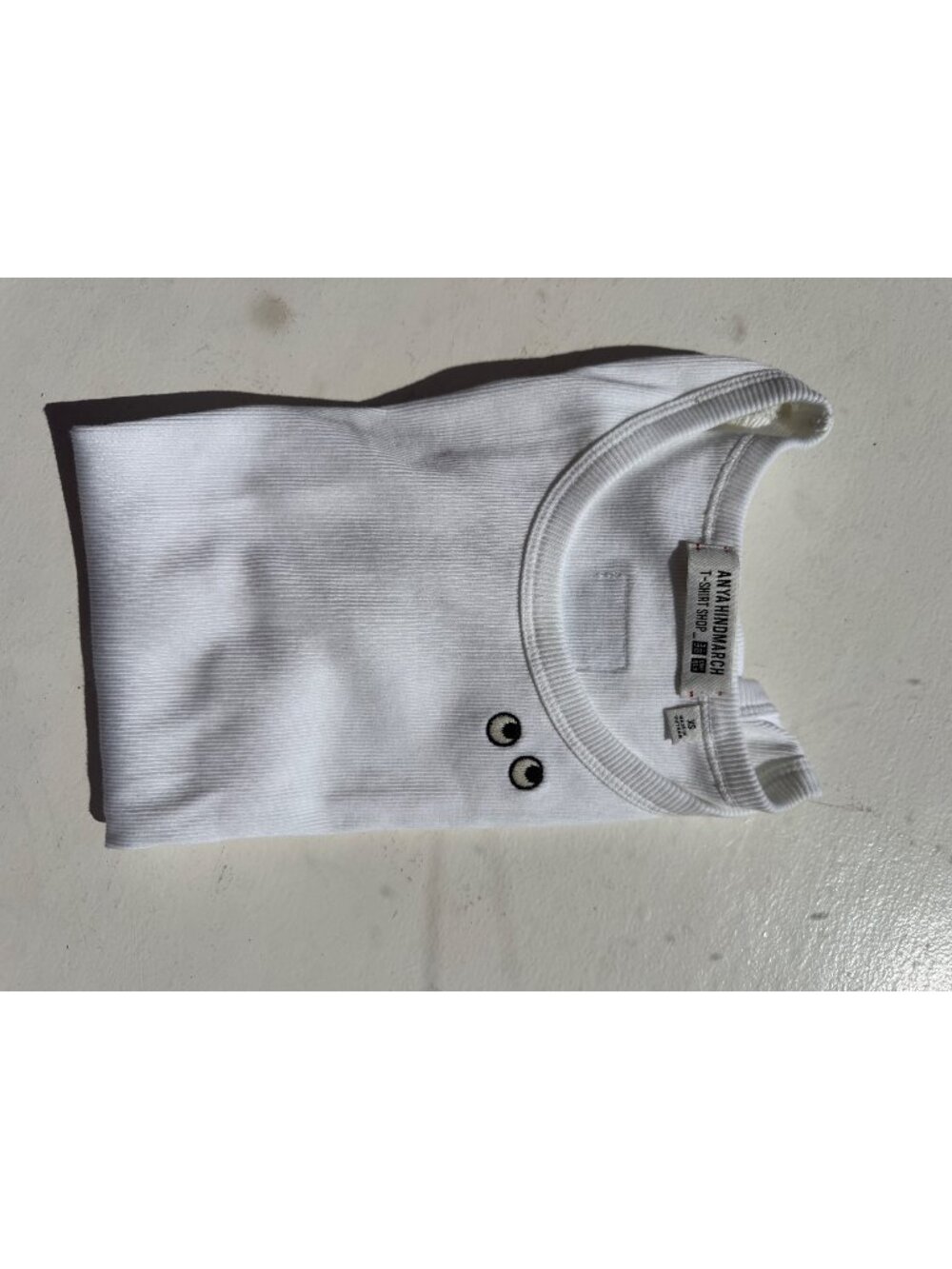 Anya Hindmarch x Uniqlo White Sleeveless Tank Top With Embroidered Eyes Detail W